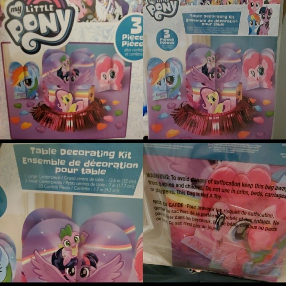 NEW MLP luxe 3 PIECE MY LITTLE PONY Party DECORATIONS NWT